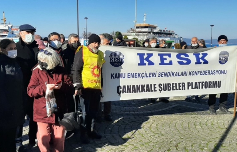 KESK ÜYELERİ BORDROLARINI YAKTILAR