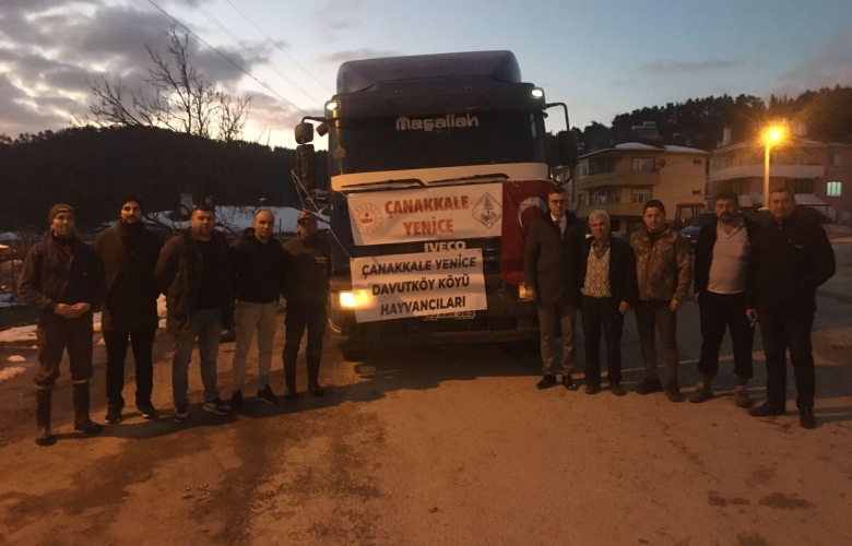 YENİCEDEN DEPREM BÖLGESİNE HAYVAN YEMİ DAHİL DEPREM YARDIMLARI GÖNDERİLMEYE DEVAM EDİLİYOR