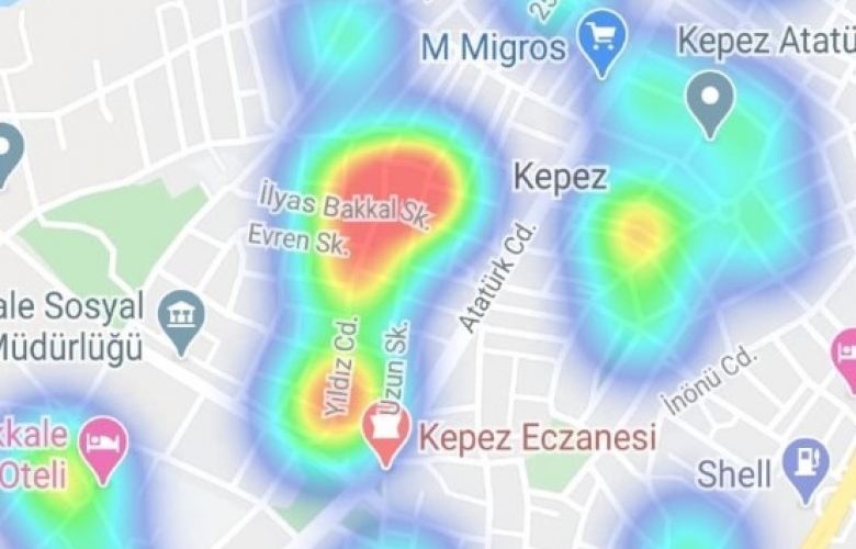 ÇANAKKALE’ NİN CORONAVİRÜS YOĞUNLUK HARİTASI YAYINLANIYOR