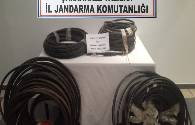 ÇANAKKALE JANDARMADA EKİPLERİNDEN KABLOSU HIRSIZLARINA SUÇÜSTÜ