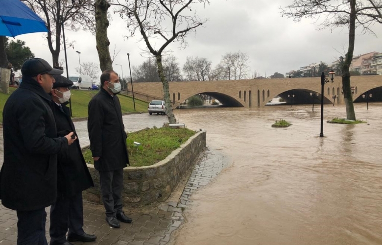 VALİ AKTAŞ, SU YÜKSELMESİNDEN ETKİLENEN BİGA İLÇESİNDE