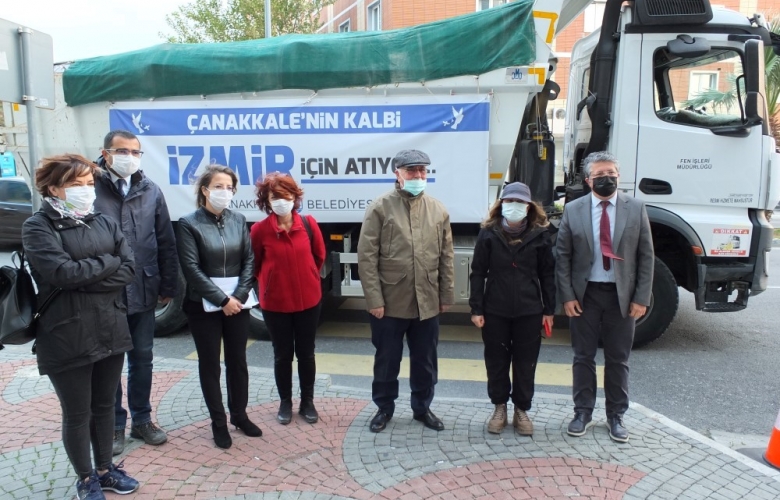 ÇANAKKALE BELEDİYESİ YARDIM KAMYONU YOLA ÇIKTI