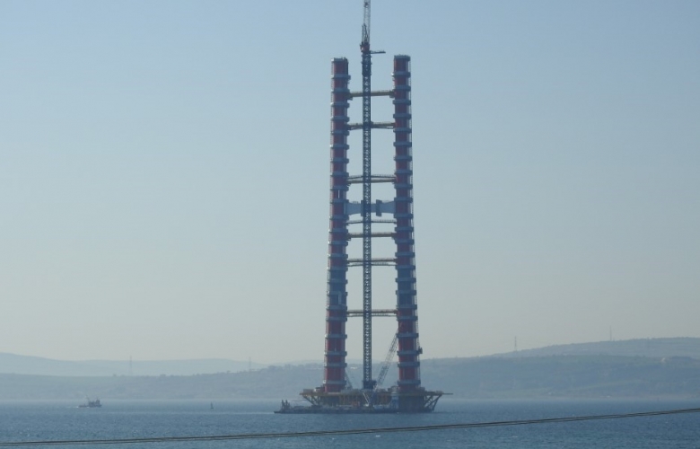 1915 ÇANAKKALE BOĞAZ KÖPRÜSÜ KULE AYAKLARI 250 METREYE ULAŞTI