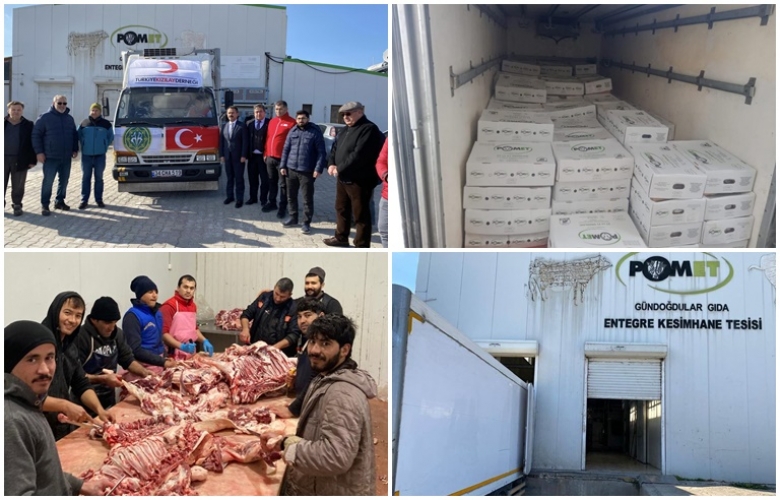 DEPREM BÖLGESİNE 4 BİN KİLOGRAM ETİN İLK SEVKİYATI YAPILDI