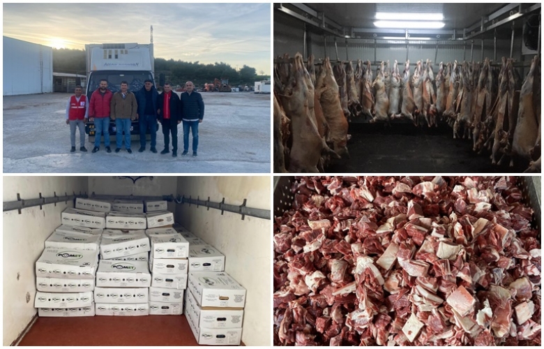 BİNLERCE KİLO KUŞBAŞI ET DEPREM BÖLGESİNE GÖNDERİLDİ