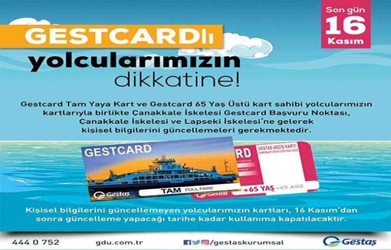 GESTAL KART KULLANICILARIN DİKKATİNE 