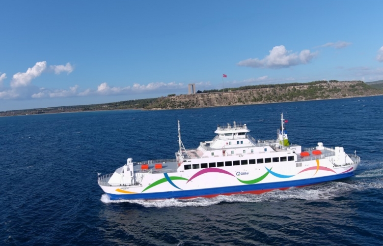 GÖKÇEADA 1 GEMİSİ YENİ RENKLERİ İLE YENİDEN ÇANAKKALE' DE