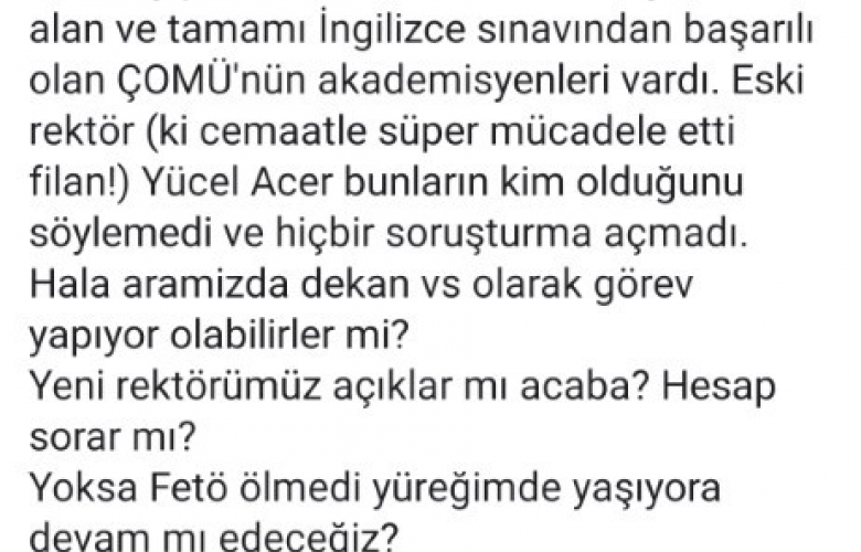 EKREM HOCA' NIN İDDİASİ "ÇOMÜ' DE NELER OLMUŞ" DEDİRTTİ