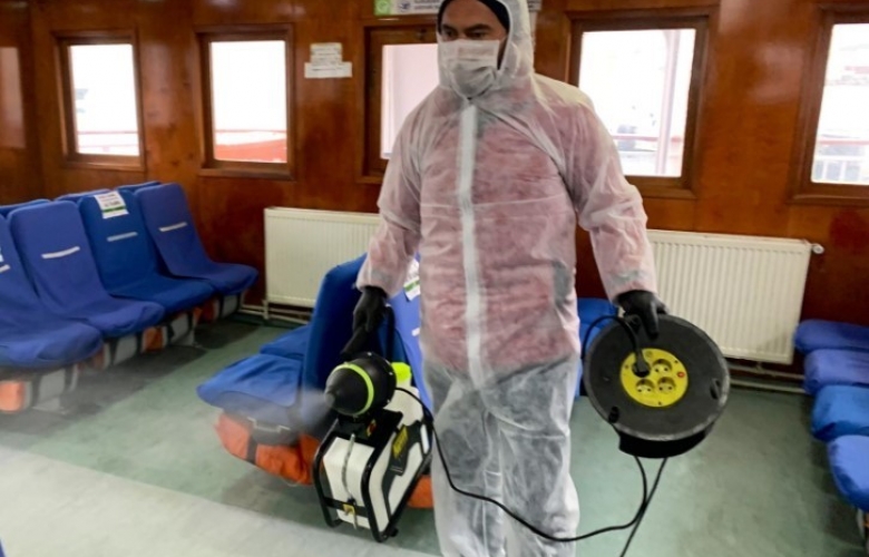 GESTAŞ FERİBOTLARI 14 GÜN SONRA VİRÜSE KARŞI YENİDEN DEZENFEKTE EDİLDİ